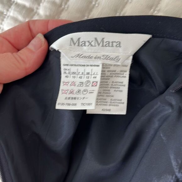 MaxMara Navy‎ Blue Pencil Skirt Size 10 - Picture 5 of 9